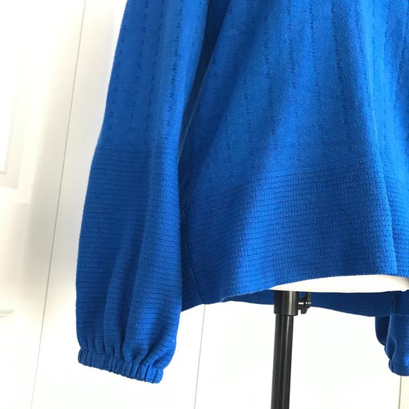 Karl Lagerfeld Royal Blue Sweater W/Beaded Neck - Picture 4 of 7